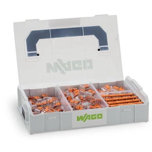 WAGO Verbindungsklemmen-Set 887-952 | 229-teilig, mit verschiedenen Verbindungsklemmen und Befestigungsadapter für alle Leiterarten, in praktischer L-BOXX Mini von WAGO