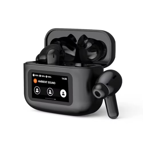 Ohrhörer mit Smart-Touch-LCD-Hülle — NEUE Bluetooth 5.3-Kopfhörer — PLAY/PAUSE/SKIP/VOLUME+- mit Smart-Touch-Hülle — kabellose 40-Stunden-Ohrhörer mit Geräuschminimierung und ENC-Mikrofon — Kopfhörer Ohrhörer mit Smart-Touch-LCD-Hülle — NEUE Bluetooth 5.3-Kopfhörer — PLAY/PAUSE/SKIP/VOLUME+- mit Smart-Touch-Hülle — kabellose 40-Stunden-Ohrhörer mit Geräuschminimierung und ENC-Mikrofon — Kopfhörer von WAHK RAHK