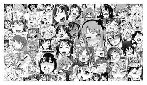 WAIFUWORLD SHOP Anime Mauspad Waifu Ahegao | Gaming Mousepad mit genähten Rändern | robust & rutschfest | Mouse Pad mit Waifu Ahegao Motiv (61 x 35 cm) von WAIFUWORLD SHOP