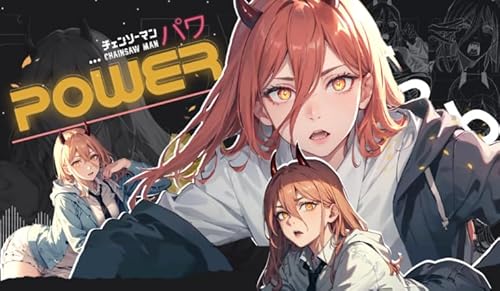 WAIFUWORLD SHOP Chainsaw Man Anime Mauspad Power (Design #3) | Gaming Mousepad analog dem Chainsaw Man Trading Card Game | Mouse Pad mit Power (Design #3) Motiv (61 x 35 cm) von WAIFUWORLD SHOP