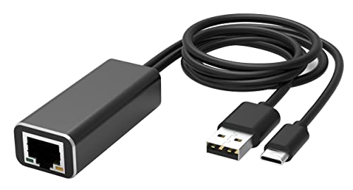 waipu.tv Ethernet Adapter für waipu.tv 4K Stick | USB-C auf RJ45 | LAN Netzwerkadapter mit USB 2.0 Netzkabel für Stromversorgung von WAIPU