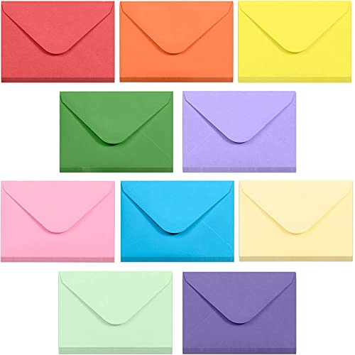 WAIZHIUA 100 Stück Mini Umschläge Set, 10,16x 6,85 cm 10 Farben Mini Briefumschläge Bunt für Geschenkkarte Hochzeit Geburtstag Party WAIZHIUA 100 Stück Mini Umschläge Set, 10,16x 6,85 cm 10 Farben Mini Briefumschläge Bunt für Geschenkkarte Hochzeit Geburtstag Party von WAIZHIUA