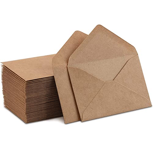 WAIZHIUA 100 Stück Kraftpapier Briefumschläge │ Kraftpapier Umschläge 135 x 185mm │ Hohe Qualität 140 g/m² │ Recycling Kuverts Braun │ für Grußkarten Geburtstagskarten Einladungen von WAIZHIUA