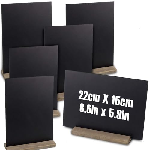 WAIZHIUA 6 Stück Schiefertafel Zum Beschriften 22 x 15 cm, Mini-Tafel mit Ständer Doppelseitige Kleine Tafel Menü-Kreidetafel für Kneipen WAIZHIUA 6 Stück Schiefertafel Zum Beschriften 22 x 15 cm, Mini-Tafel mit Ständer Doppelseitige Kleine Tafel Menü-Kreidetafel für Kneipen von WAIZHIUA