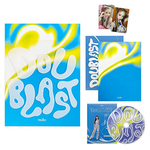Kep1er - 2nd Mini Album [DOUBLAST] (B1UE BLAST Ver.) Package Sleeve + Photobook + Digipack + CD-R + Random Photocard + Photo Stand + Coloring Paper + Poster + 2 Pin Button Badges von WAKEONE Ent.