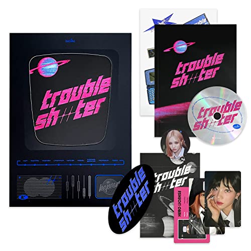Kep1er - 3rd Mini Album [TROUBLESHOOTER] (Midnight Ver.) Package Box + Photobook + Envelope + CD-R + Photocard + Lyric Paper + ID Card + Sticker + Collection Chip + Poster + 2 Pin Button Badges von WAKEONE Ent.