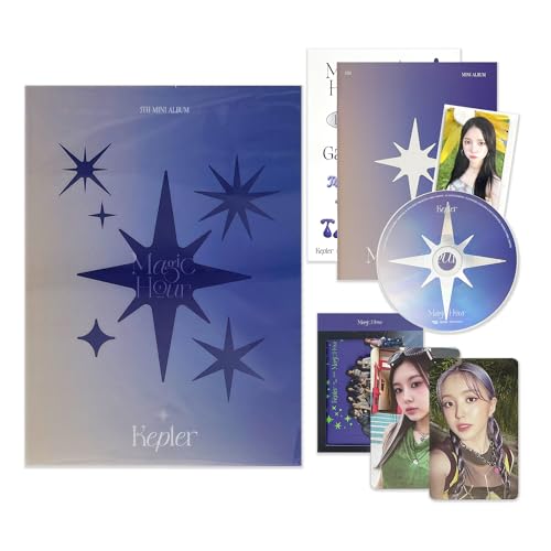 Kep1er - 5th Mini Album [Magic Hour] (Moonlighted Ver.) Sleeve Case + Photo Book + CD-R + Photo Card + Sticker + Photo Ticket + Photo Card + Poster + 2 Pin Badges von WAKEONE Ent.