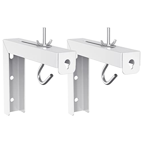 WALI Projektor Bildschirm Deckenhalterung, Wand hängende Halterung L-Brackets, 6 Zoll verstellbare Erweiterung mit Haken-Kit, Projektor Bildschirm Platzierung halten bis zu 66 lbs(PSM001-W), weiß von WALI