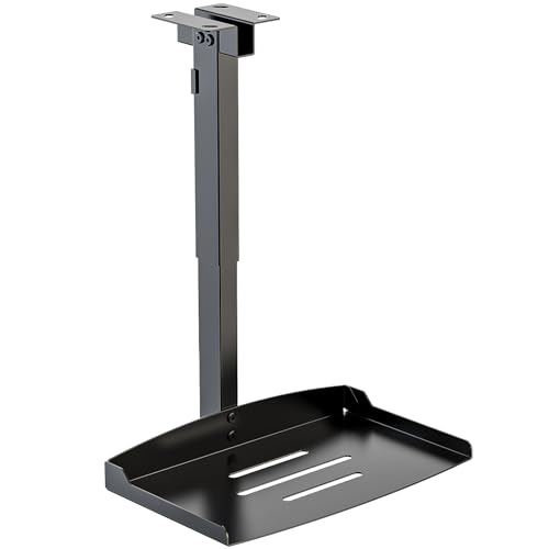 WALI Projektor-Wandhalterung hält bis zu 22lbs, höhenverstellbare Universal-Projektorhalterung 22.76-30.24 Zoll, Keine Lochinstallation, versteckte Kabelführung, schwarz(PM-005-B) von WALI