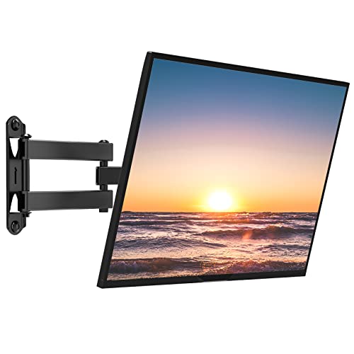 WALI TV Wandhalterung, Schwenkbare Neigbare Wandhalterung Fernseher für 13-42 Zoll LED und LCD Flachbildschirme, TV Halterung bis zu 20 kg, VESA 200x200mm, Schwarz(1342LM) von WALI
