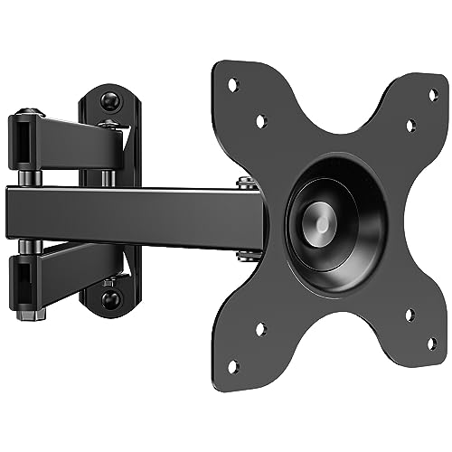 WALI TV Wandhalterung, Schwenkbare Neigbare Monitor Wandhalterung TV Halterung für 13-32 Zoll LED TV Flachbildschirme bis zu 15kg, VESA bis zu 100x100 mm (1330LM), Schwarz von WALI
