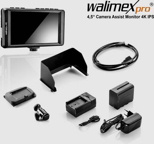 Walimex Pro 22030 Videomonitor für DSLRs 11.4cm 4.5 Zoll HDMI®, Kopfhörer (3.5mm Klinke) von WALIMEX PRO