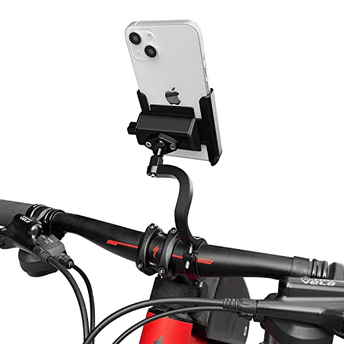 Fahrrad-Handyhalterung, Motorrad-Handyhalterung, erhöhte Motorrad-Handyhalterung aus Aluminiumlegierung, wasserdicht, um 360 ° drehbar, universelle Fahrradlenkerhalterung von WALLFID
