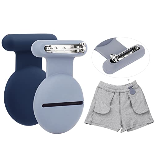Versteckte Airtag-Hülle für Kinder, Senioren, Haustiere, Kleidung - Sicherer als Uhr, Schlüsselanhänger und Halskette (Pro, Marineblau-Blau) von WALLFID
