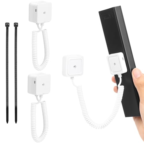WALLFID 2er-Pack Magnetische Fernbedienungshalter mit Federseilen - Sicherer Halt für Fernbedienungen und kleine Gegenstände, Wandmontage mit Kleber, Anti-Verlust (Weiß, 2er-Pack) von WALLFID