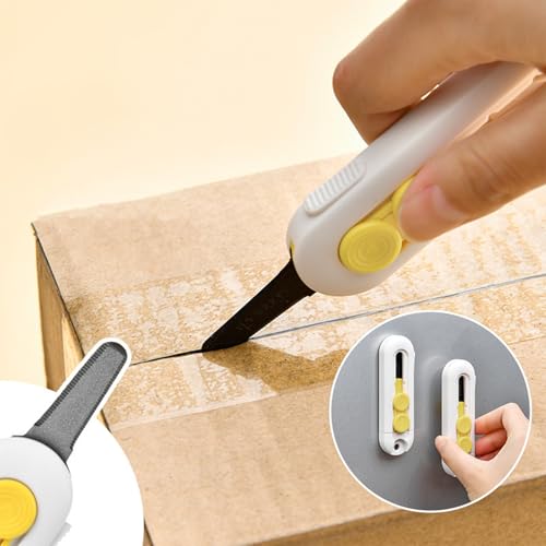 WALLFID 2er-Pack magnetischer Brieföffner mit Karabinern und Tragebändern – Klingen aus eisenfluoriertem Edelstahl, Kartonschneider, zweistufige Sicherheitsverriegelung WALLFID 2er-Pack magnetischer Brieföffner mit Karabinern und Tragebändern – Klingen aus eisenfluoriertem Edelstahl, Kartonschneider, zweistufige Sicherheitsverriegelung von WALLFID