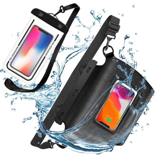WALLFID wasserdichte Tasche,wasserdichte Bauchtasche,wasserdichte Handyhülle,Enthält 1 Bauchtasche und 1 Handyhülle mit Klarsichtfenster für Touchscreen und Fotos,Perfekt für Schwimmen WALLFID wasserdichte Tasche,wasserdichte Bauchtasche,wasserdichte Handyhülle,Enthält 1 Bauchtasche und 1 Handyhülle mit Klarsichtfenster für Touchscreen und Fotos,Perfekt für Schwimmen von WALLFID