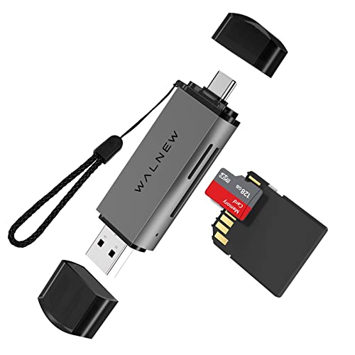 SD Kartenleser, WALNEW USB 3.0 & USB-C SD/microSD/TF Card Reader,Kartenlesegerät Adapter für Mac,MacBook,iPhone 15 Pro/Max,iPad Air,Samsung Galaxy S23 Tab S9,UHS-I Karten SDHC/SDXC/Micro SD/MicroSDHC von WALNEW