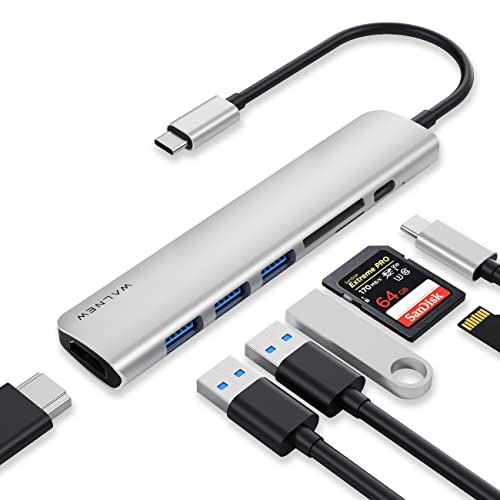 Walnew USB-C-Hub, MacBook Pro USB-C-Adapter, 7-in-1-Typ-C-Hub mit 4K USB-C auf HDMI, SD/TF-Kartenleser, USB C 100 W PD-Dock für iPad Pro/MacBook Pro/Air (Thunderbolt 3)/Typ C-Geräte von WALNEW