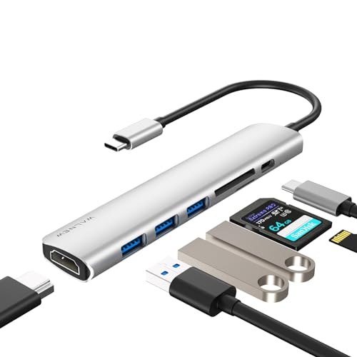 Walnew USB-C-Hub, MacBook Pro USB-C-Adapter, 7-in-1-Typ-C-Hub mit 4K USB-C auf HDMI, SD/TF-Kartenleser, USB C 100 W PD-Dock für iPad Pro/MacBook Pro/Air (Thunderbolt 3)/Typ C-Geräte von WALNEW