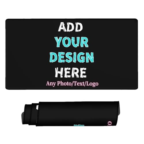 Personalisierbar Mauspad Gaming XL Anime Mousepad mit rutschfeste Gummiunterseite,fügen Sie Ihren Namen und Fototext hinzu Schreibtischschutz für das Home-Office von WANAHTON