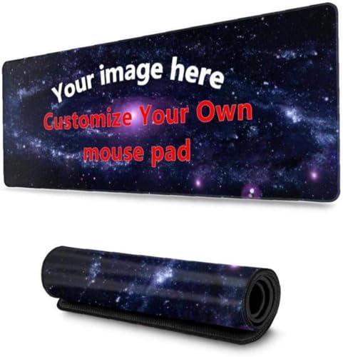Personalisiertes Foto Mauspad mit Foto/Text/Logo, Individuell Gestaltete wasserdichte Gaming-Mauspads, rutschfeste Maus-Tastaturmatte für PC Laptop Computer Büro (Customized,900x400 mm) von WANAHTON