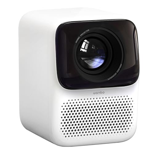 WANBO T2 Max (Auto Focus, Auto Vertikal, 4D Keystone) Native 1080P Full HD 4K HDR | 450ANSI | Android 9.0 | Projektor für Zuhause | LED Kino | Tragbar | WiFi | Bluetooth | Geschlossener Motor von WANBO