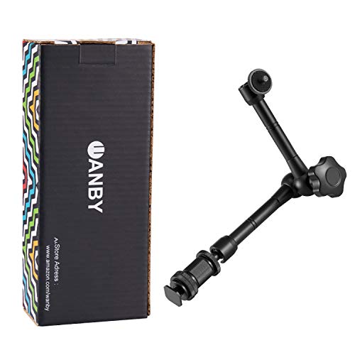 WANBY 11 Zoll Gelenkreibung Magischer Arm Verstellbar mit Heißer Schuhhalterung 1/4'' Stativschraube für DSLR Kamera Rig LCD Monitor LED Leuchten Blitzlicht (Arm) von WANBY