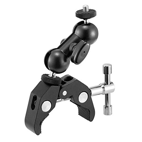 WANBY Doppel Kugelkopf Kamera Klemme Monitor Halterung mit Super Klemme mit 1/4" und 3/8" Gewinde für DSLR Kamera Rig Monitor Blitzlichter WANBY Doppel Kugelkopf Kamera Klemme Monitor Halterung mit Super Klemme mit 1/4" und 3/8" Gewinde für DSLR Kamera Rig Monitor Blitzlichter von WANBY