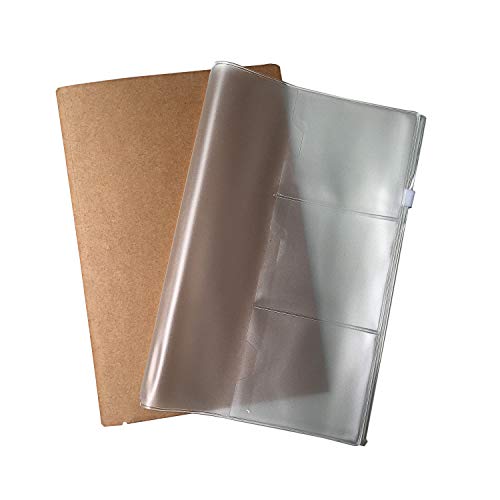 Wanderings A5-Reißverschlussetui Und Kraftpapier-Kartenhüllenhalter – 21 x 13 cm – Reise-Notizbuch-Zubehörpaket, 2er-Pack Für Nachfüllbare Reisetagebücher – A5-Format von WANDERINGS
