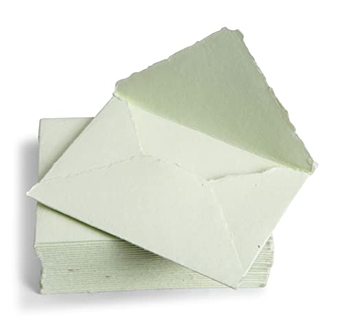 Wanderings Green Handmade Envelope - 13,3X18,4 cm - Packet Of 25-250gsm - For Announcements, Wedding Invitations, Greeting Cards, Crafts von WANDERINGS