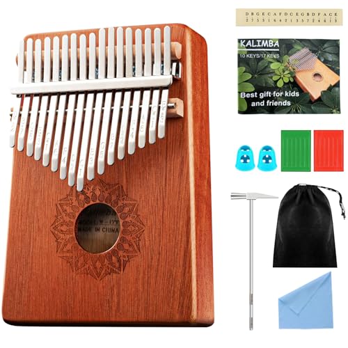 WANDGU Kalimba 17 Schlüssel: Tragbare Kalimba Mini Kalimba Daumen Klavier, Professionelle Kalimba Instrument mit Lernpaket für Kinder, Erwachsene,Erwachsene und Musikliebhaber von WANDGU
