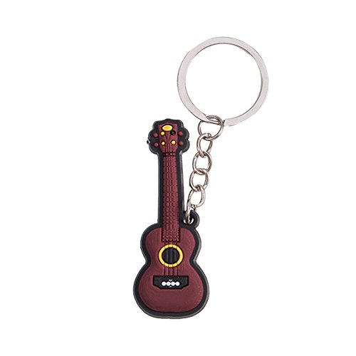 WANDIC 1 x kreative Gitarre Schlüsselanhänger Musikinstrument Schlüsselanhänger Schlüsselanhänger Figur Schlüsselanhänger Anhänger Zubehör für Geschenk Dekoration Ukulele von WANDIC