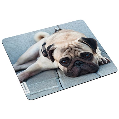 Wandkings Mousepad Mauspad mit Motiv, Süßer Mops, Design wählbar von WANDKINGS