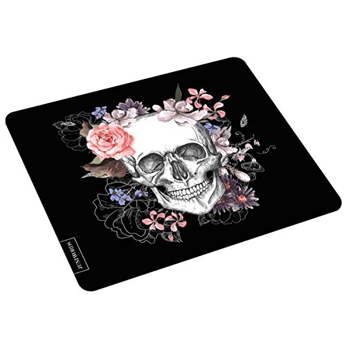 Wandkings Mousepad Mauspad mit Motiv Flower Skull von WANDKINGS