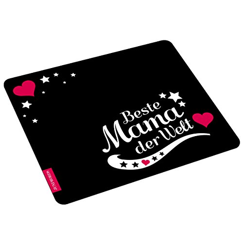 Wandkings Mousepad Mauspad mit Schriftzug Beste Mama der Welt von WANDKINGS