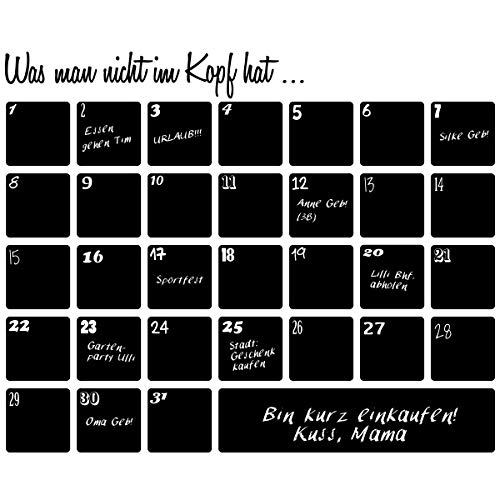 Wandkings Wandtattoo "Monatsplaner" aus Tafelfolie 70 x 56 cm, schwarz, selbstklebend Wandkings Wandtattoo "Monatsplaner" aus Tafelfolie 70 x 56 cm, schwarz, selbstklebend von WANDKINGS
