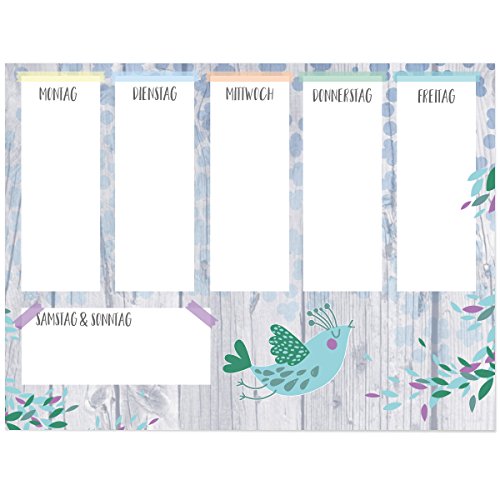 Wandkings Wochenplan Vogel - Whiteboardfolie abwischbar - Wähle eine Größe - 40 x 30 cm Wandkings Wochenplan Vogel - Whiteboardfolie abwischbar - Wähle eine Größe - 40 x 30 cm von WANDKINGS