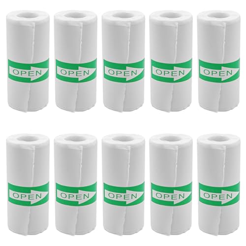 10 Rollen Thermoklebeaufkleberpapier 57 x 25 für Mini-Thermodrucker, Registrierkasse, POS-Quittung, tintenloser Druck, Schwarzweißpapier, kernlos von WANGCL