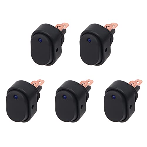 5 STÜCKE Wasserdichter LED-beleuchteter Kippschalter 12 V EIN/AUS Wippschalter Kipptasten 3 Pins für Auto Boot LKW-ASW-20D Blau von WANGCL