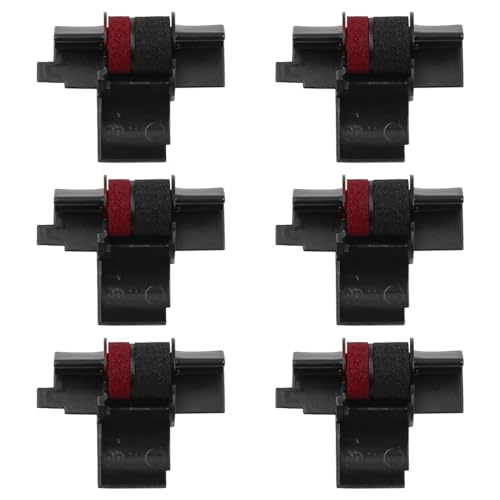 6 Stück Tintenroller für Casio IR40T Schwarz und Rot Zweifarbige Tintenroller für CP13 / MP-12D / MP-120DH für Sharp EL-1750V EL-1801V Taschenrechner von WANGCL