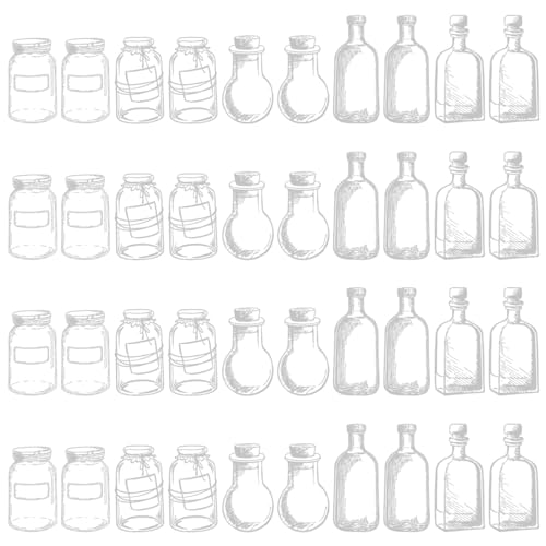 40 Stück Trockenblumen Lesezeichen Basteln Transparente für Zuhause Schule Lesen Geschenk Glasflasche DIY Wunsch von WANGCL