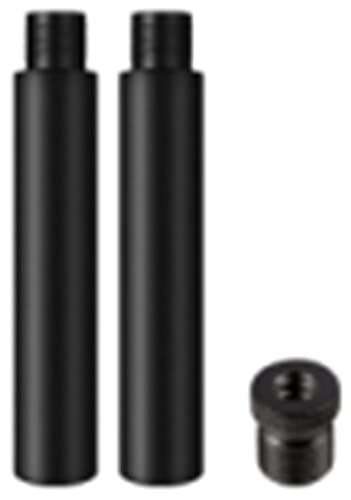 Mikrofonständer, Metall, 76 mm, Mikrofon-Verlängerungsstange mit 5/8 Zoll auf 3/8 Zoll Adapter, Schwarz, 2 Stück von WANGCL