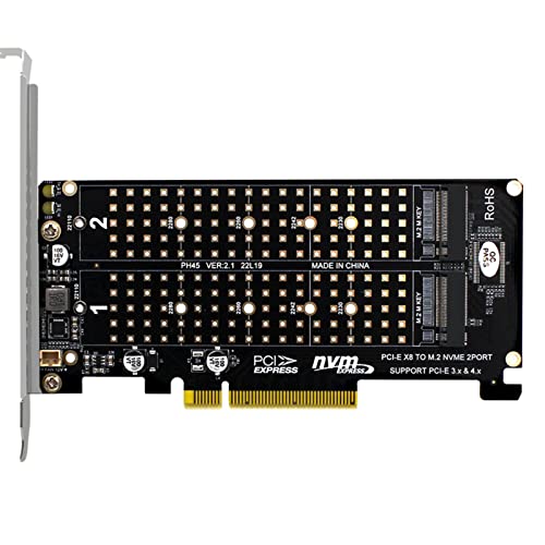 WANGCL 2 in 1 NVME PCIE Adapter M.2 M-Key auf PCIE 8X mit Montagehalterung für Desktop Motherboard Festplattenerweiterung von WANGCL
