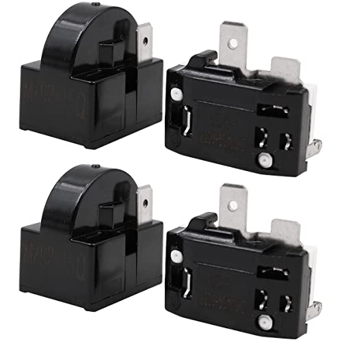 WANGCL 2 x Kompressor-Startrelais, 2-polig, 15 Ohm + 2 x Kompressor-Überlastschutz, 1/4 PS für Kühlschrank-Reparatur von WANGCL