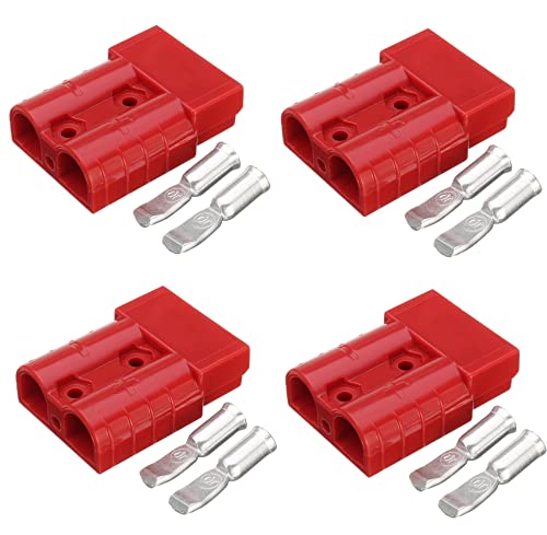 WANGCL 4 Pcs Batterieanschluss 50A Stecker, 4 Stück Batterieanschluss 50A Batterie Schnellanschluss, Quick Connect Batterie Akku Steckverbinder Schnellanschluss Stecker für Auto Wohnmobil Wohnwagen von WANGCL