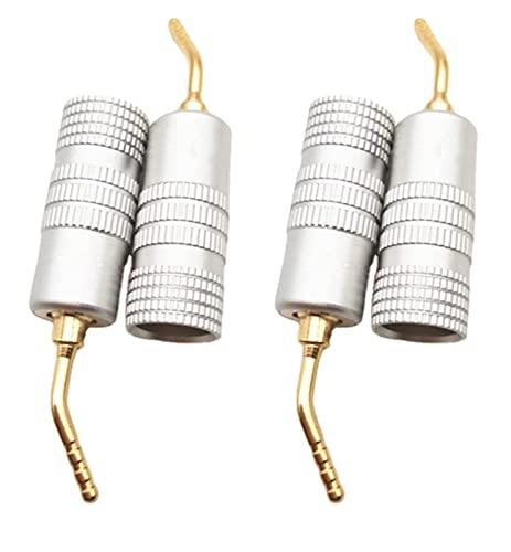 WANGCL 4 Stück vergoldete 2 mm Bananenstecker Schraube Typ Audio Lautsprecher Pin Stecker Kabel Stecker Adapter von WANGCL