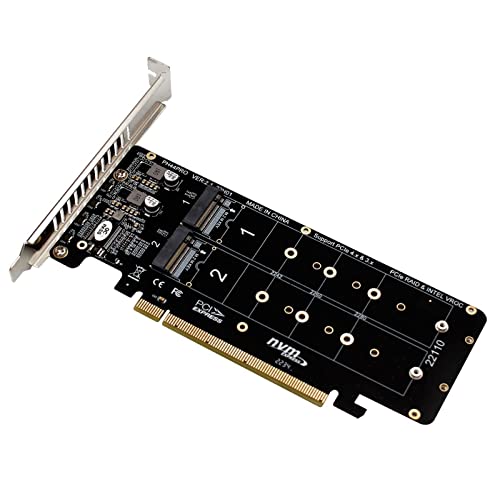WANGCL 4 in 1 NVME PCIE Adapter M.2 M-Key auf PCIE 16x mit Montagehalterung für Desktop Motherboard Festplattenerweiterung von WANGCL
