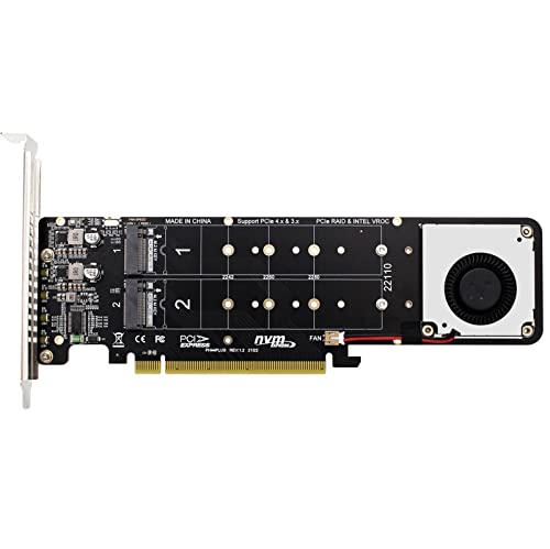 WANGCL 4 in 1 NVME PCIE Konverter M.2 M-Key auf PCIE 16x mit Lüfter für Desktop Motherboard Festplattenerweiterung WANGCL 4 in 1 NVME PCIE Konverter M.2 M-Key auf PCIE 16x mit Lüfter für Desktop Motherboard Festplattenerweiterung von WANGCL
