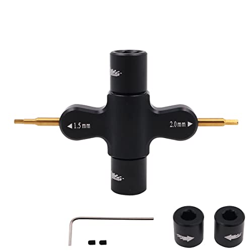 WANGCL 4-in-1 RC Sechskant-Schraubendreher Aluminiumlegierung Schnellspannschlüssel Werkzeug für FPV Quadcopter RC Drohne RC Auto WANGCL 4-in-1 RC Sechskant-Schraubendreher Aluminiumlegierung Schnellspannschlüssel Werkzeug für FPV Quadcopter RC Drohne RC Auto von WANGCL
